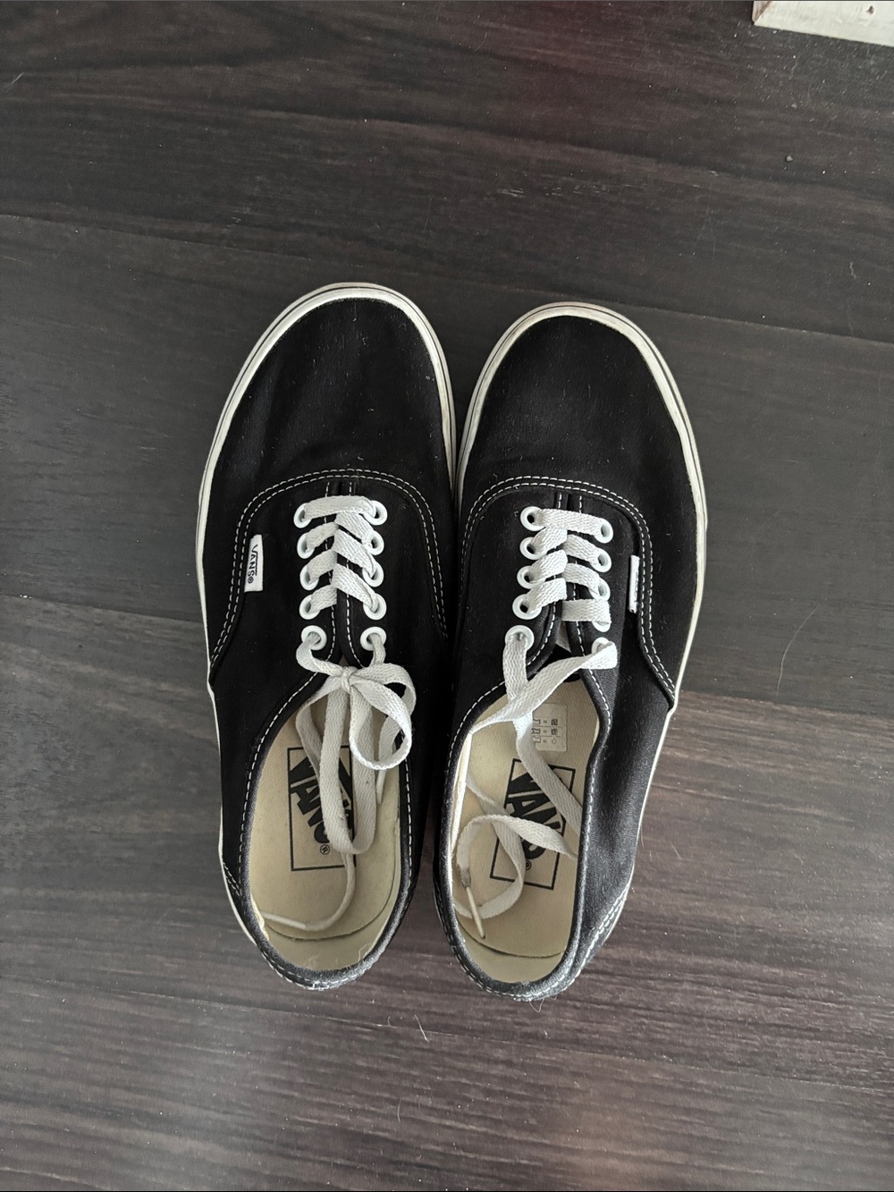 Vans Black Canvas Low-Top Sneakers with White Accents